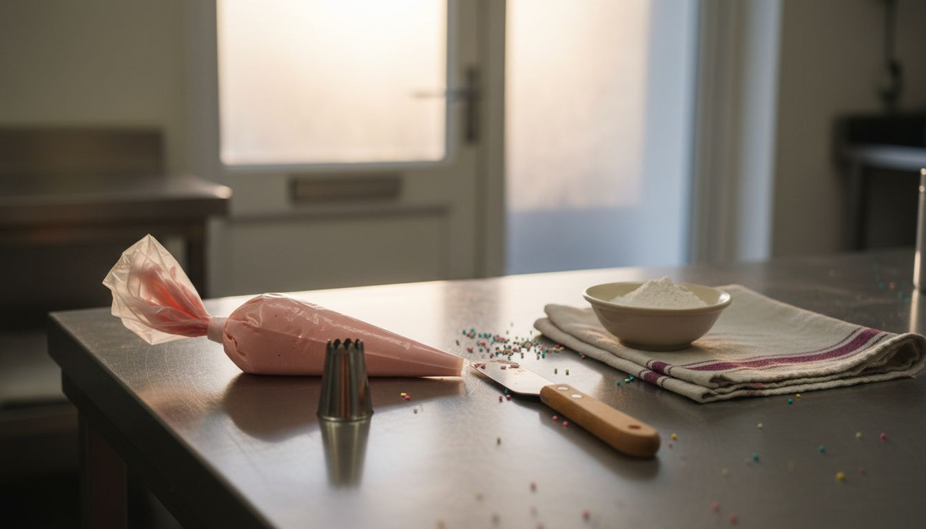 Cake decorating equipment ready for use