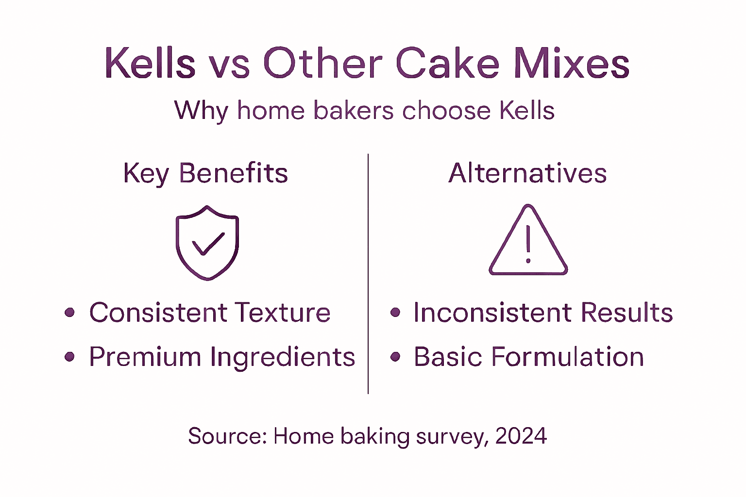 Infographic comparing Kells to other cake mixes