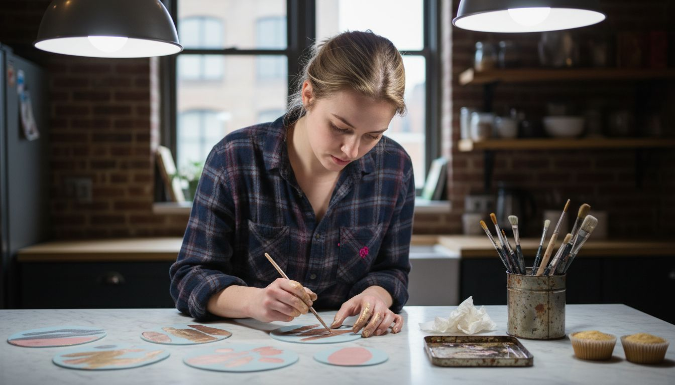 Baker testing edible paint finishes