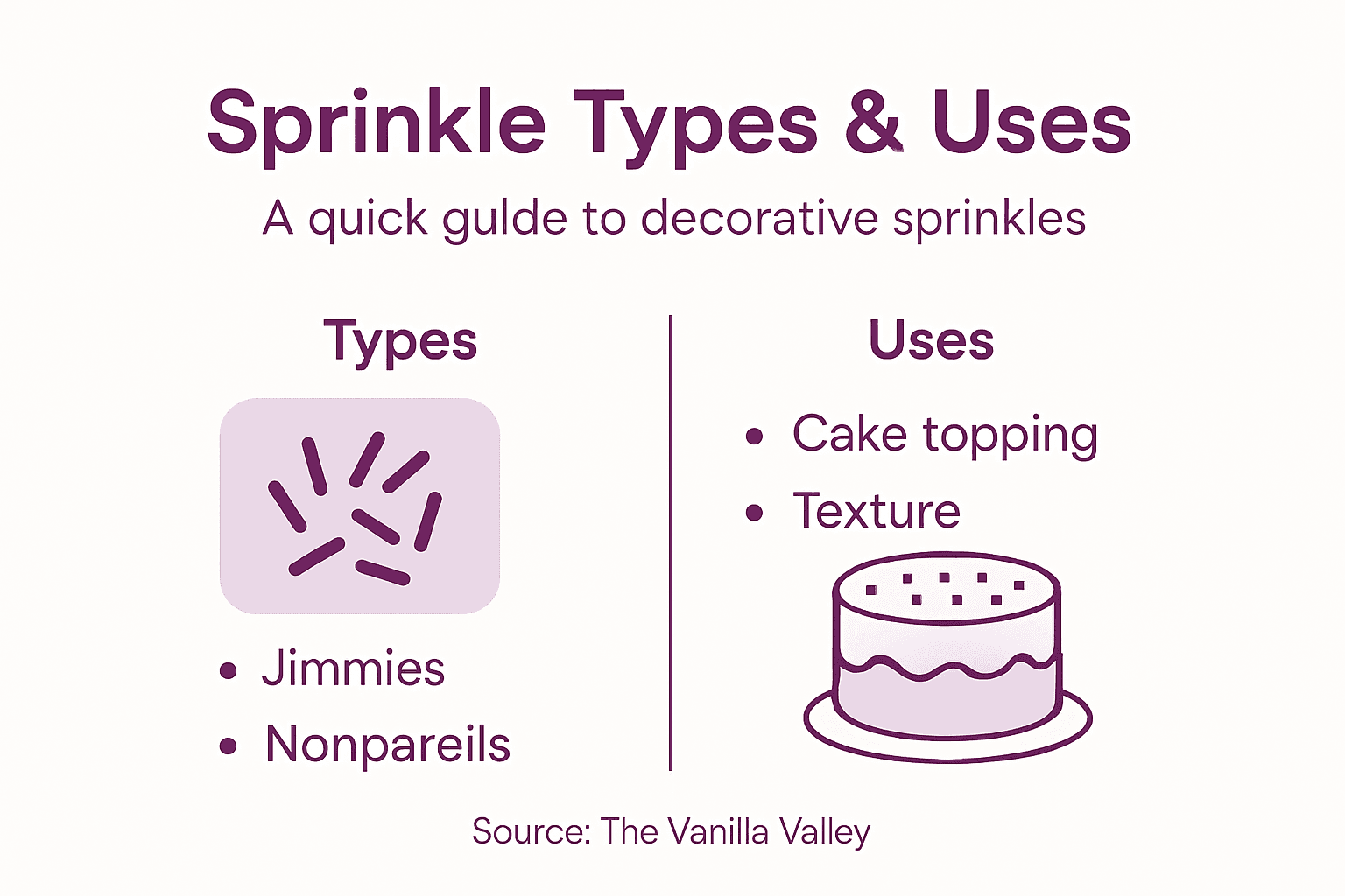 Infographic shows types and uses of sprinkles