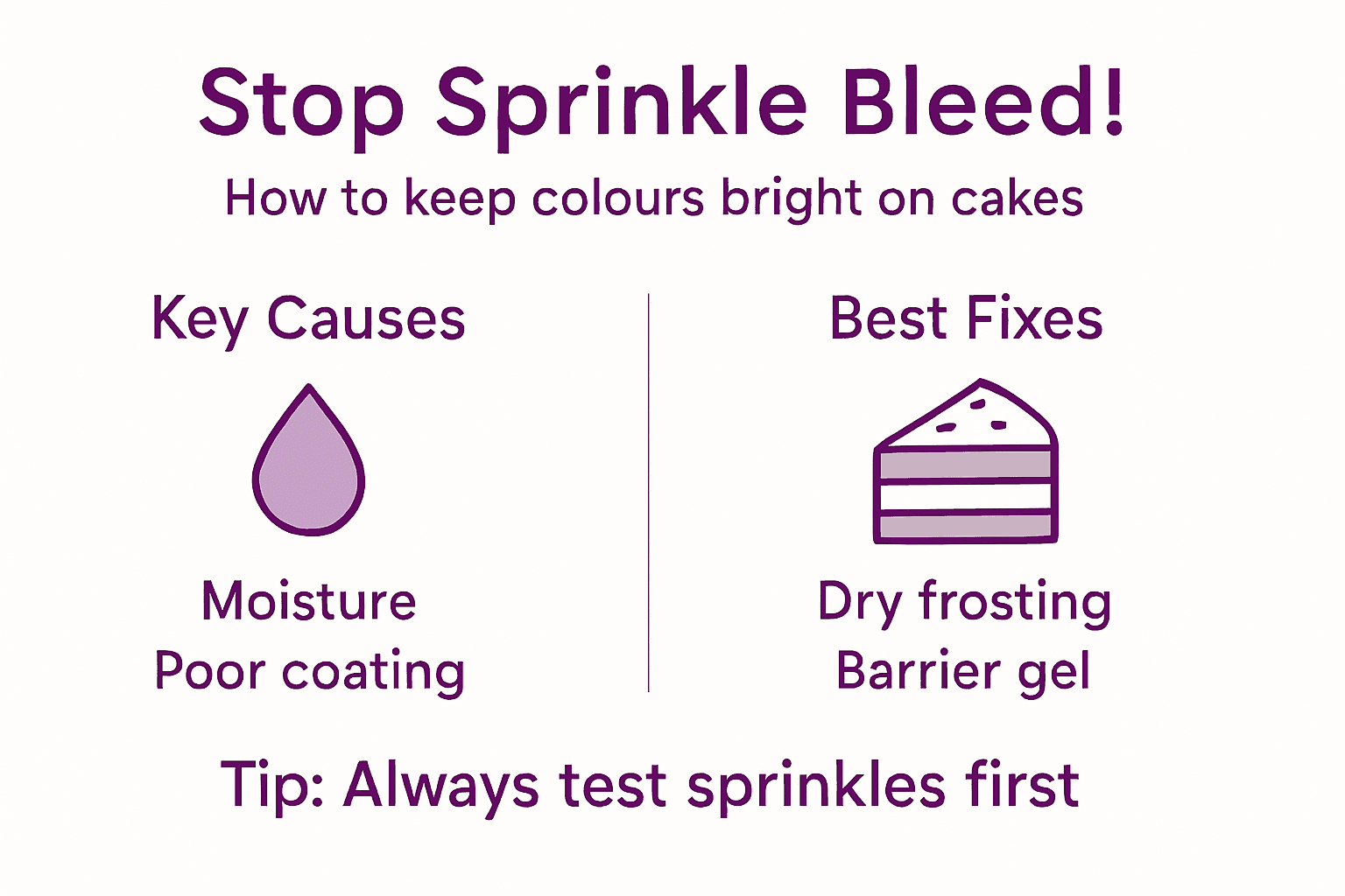 Infographic on preventing sprinkle colour bleed