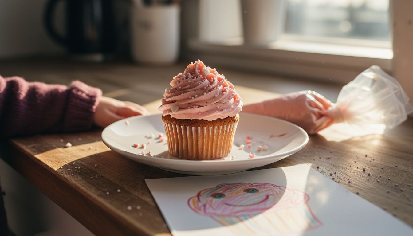 Star swirl cupcake with sprinkles detail