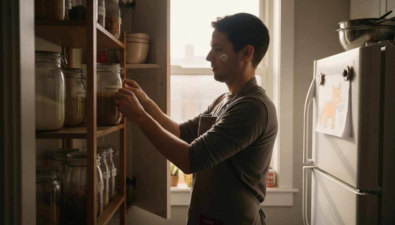 Baker labelling airtight storage container