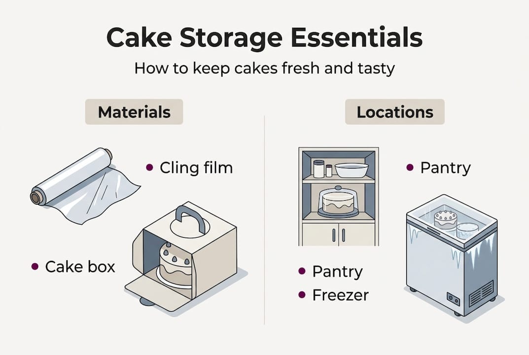 Infographic on cake storage essentials