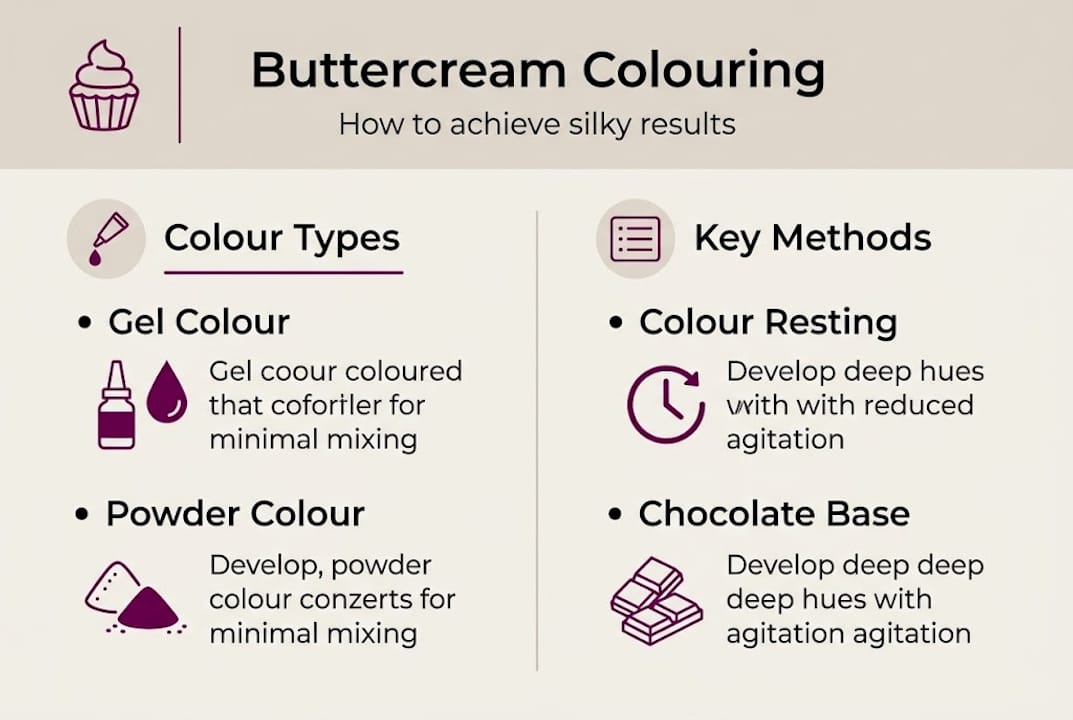 Infographic shows buttercream colouring tips