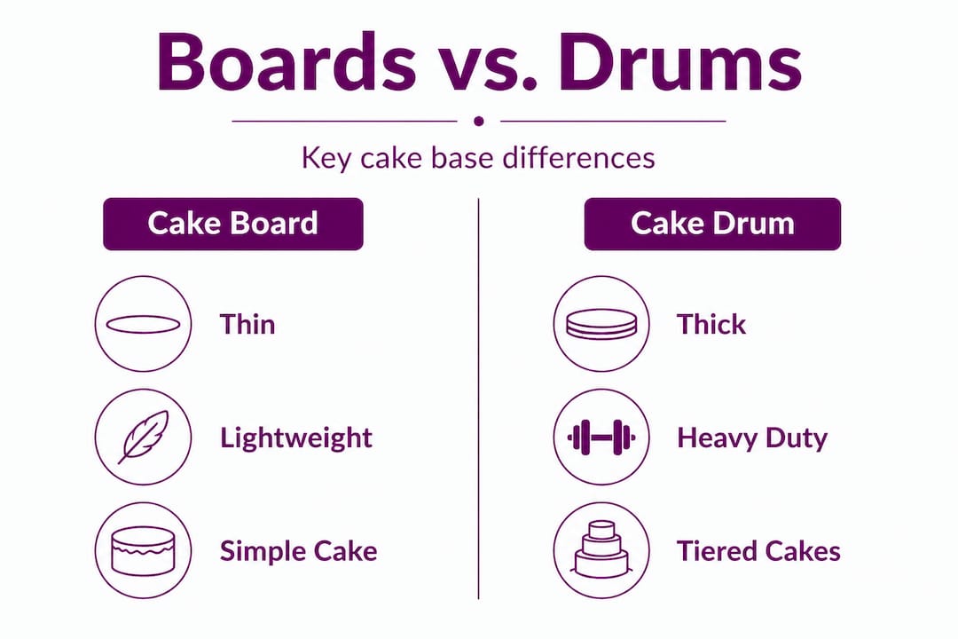 Infographic comparing boards and drums