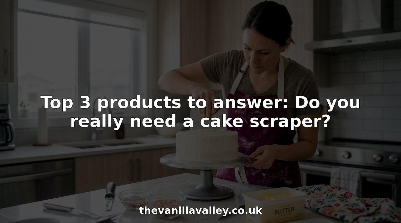 Home baker smoothing cake icing with scraper