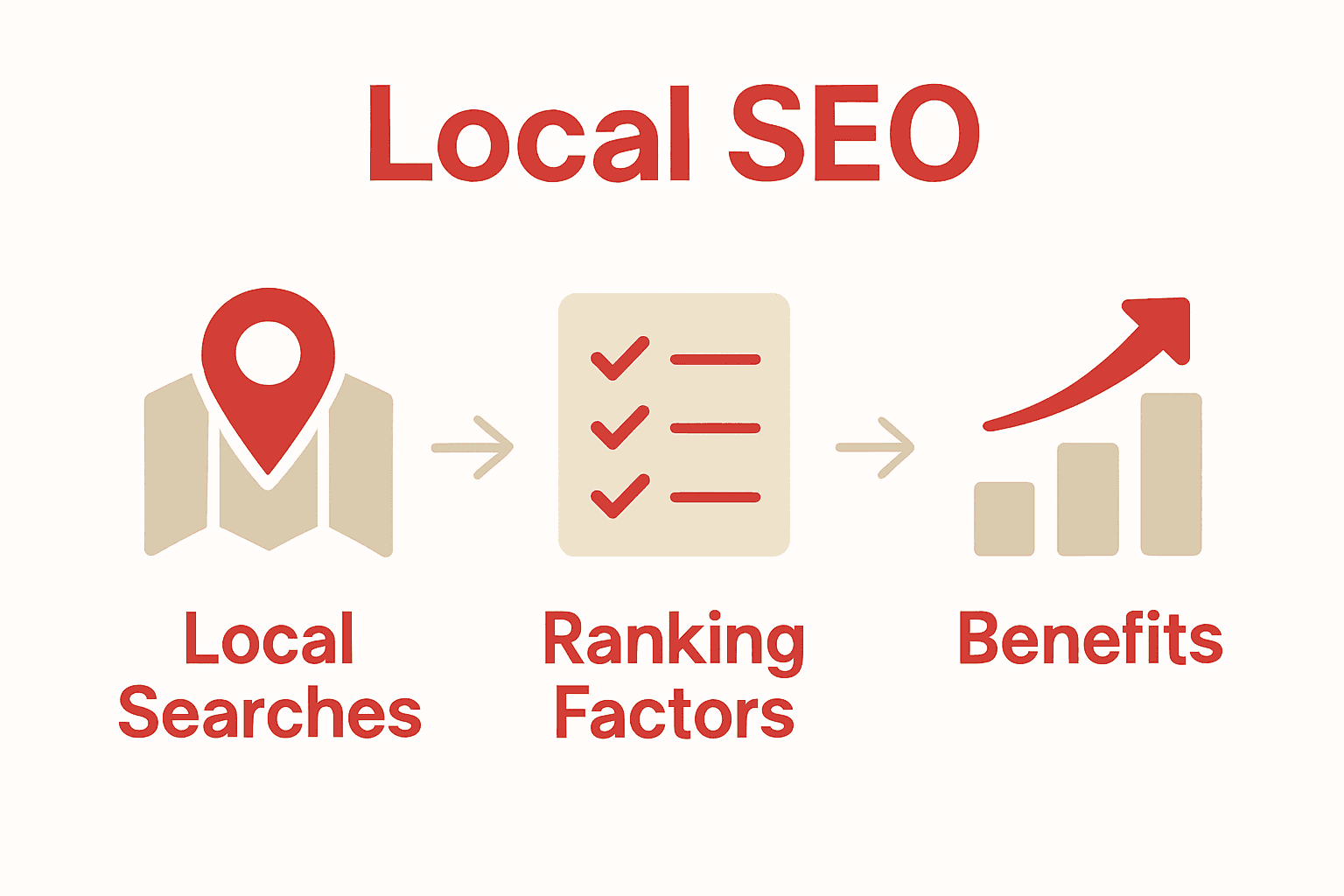 Infographic summarising top local SEO ranking factors and business benefits