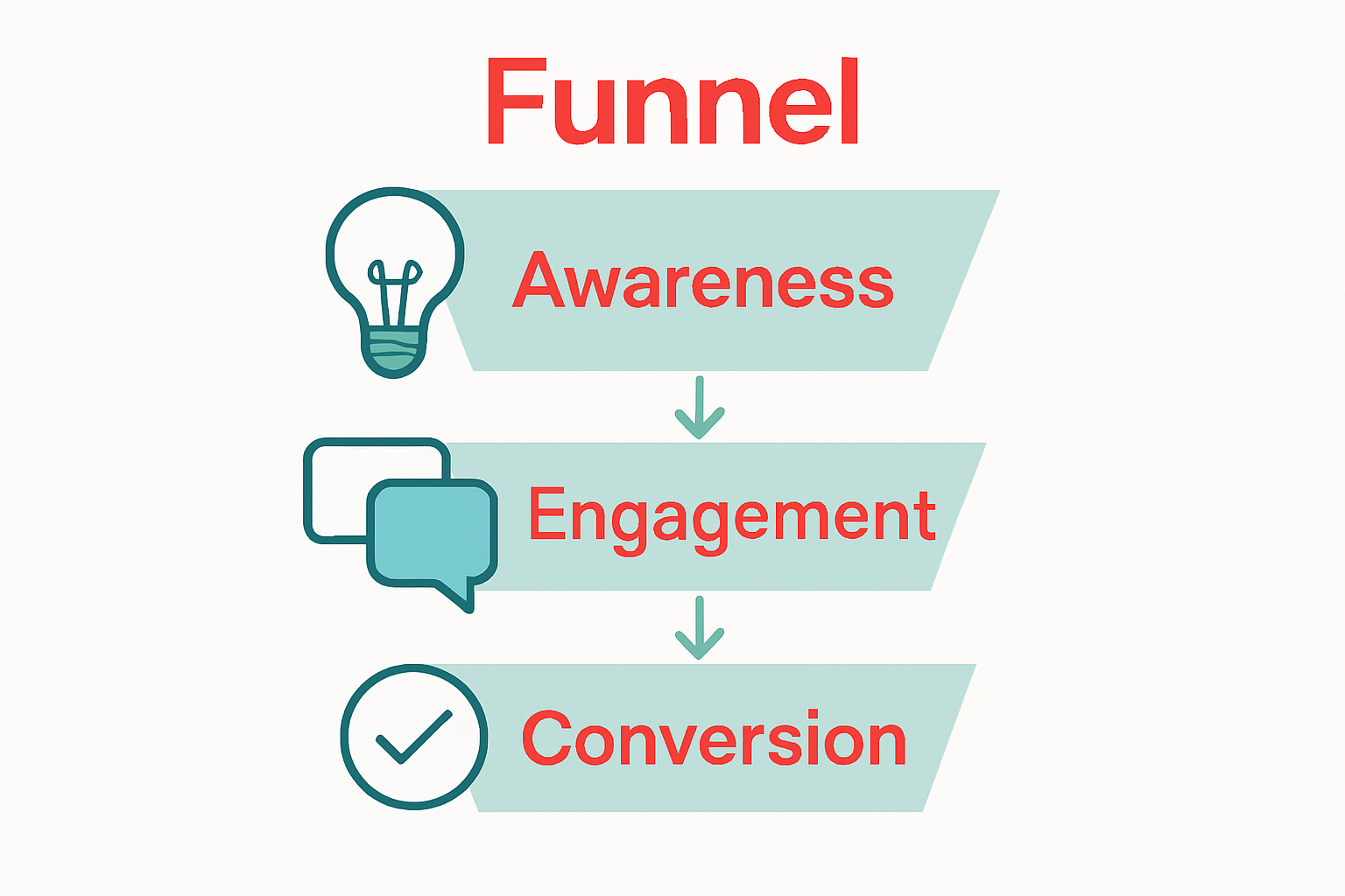Infographic showing content marketing funnel stages