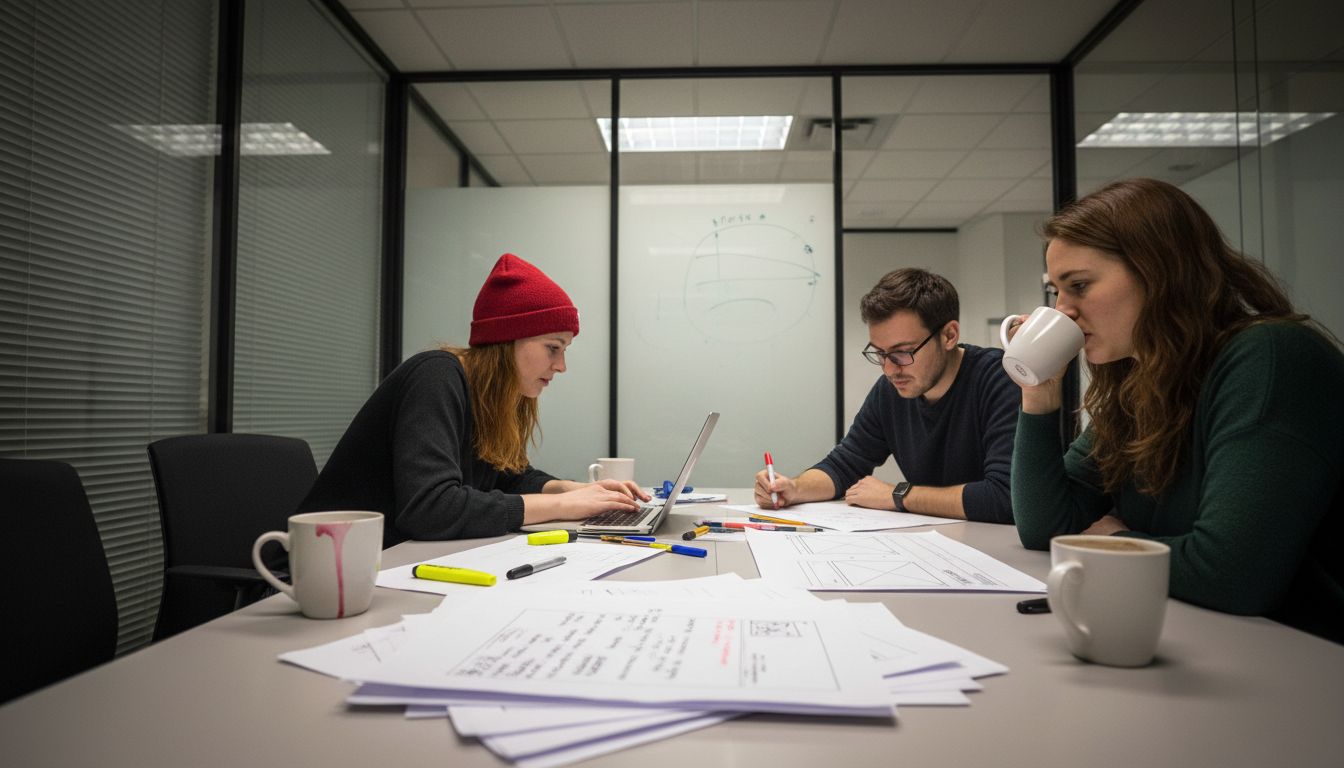 Team brainstorming content creation strategies