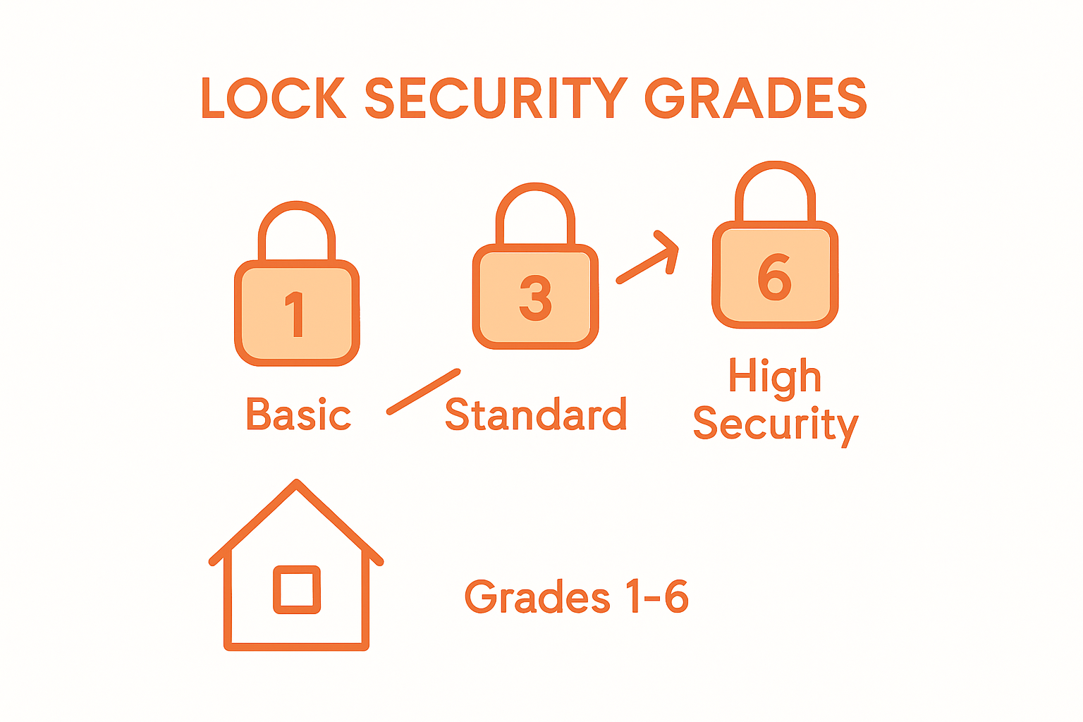 Infographic comparing lock security grades
