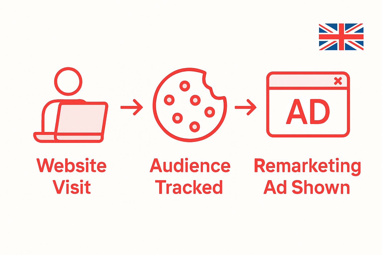 Infographic showing remarketing process steps