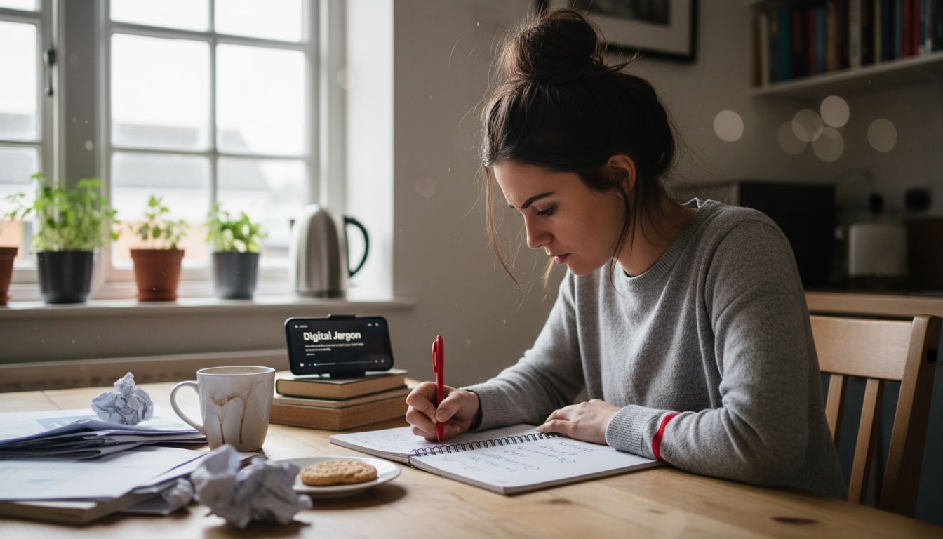 Businesswoman creates digital marketing glossary