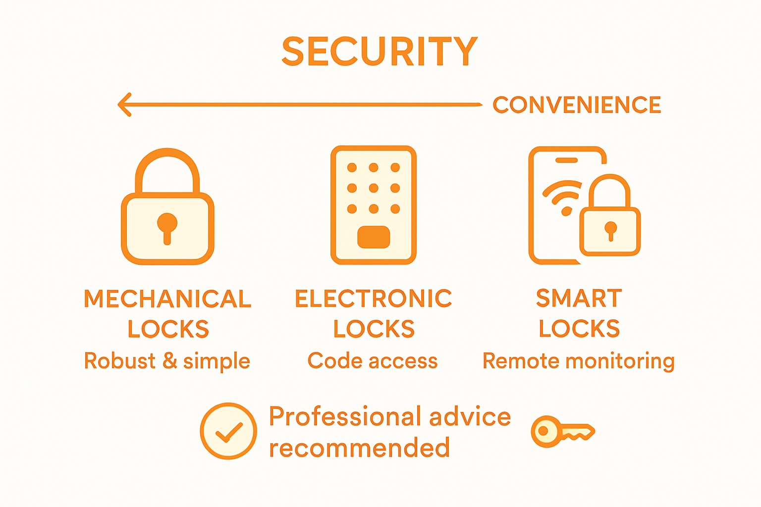 Infographic comparing lock security types