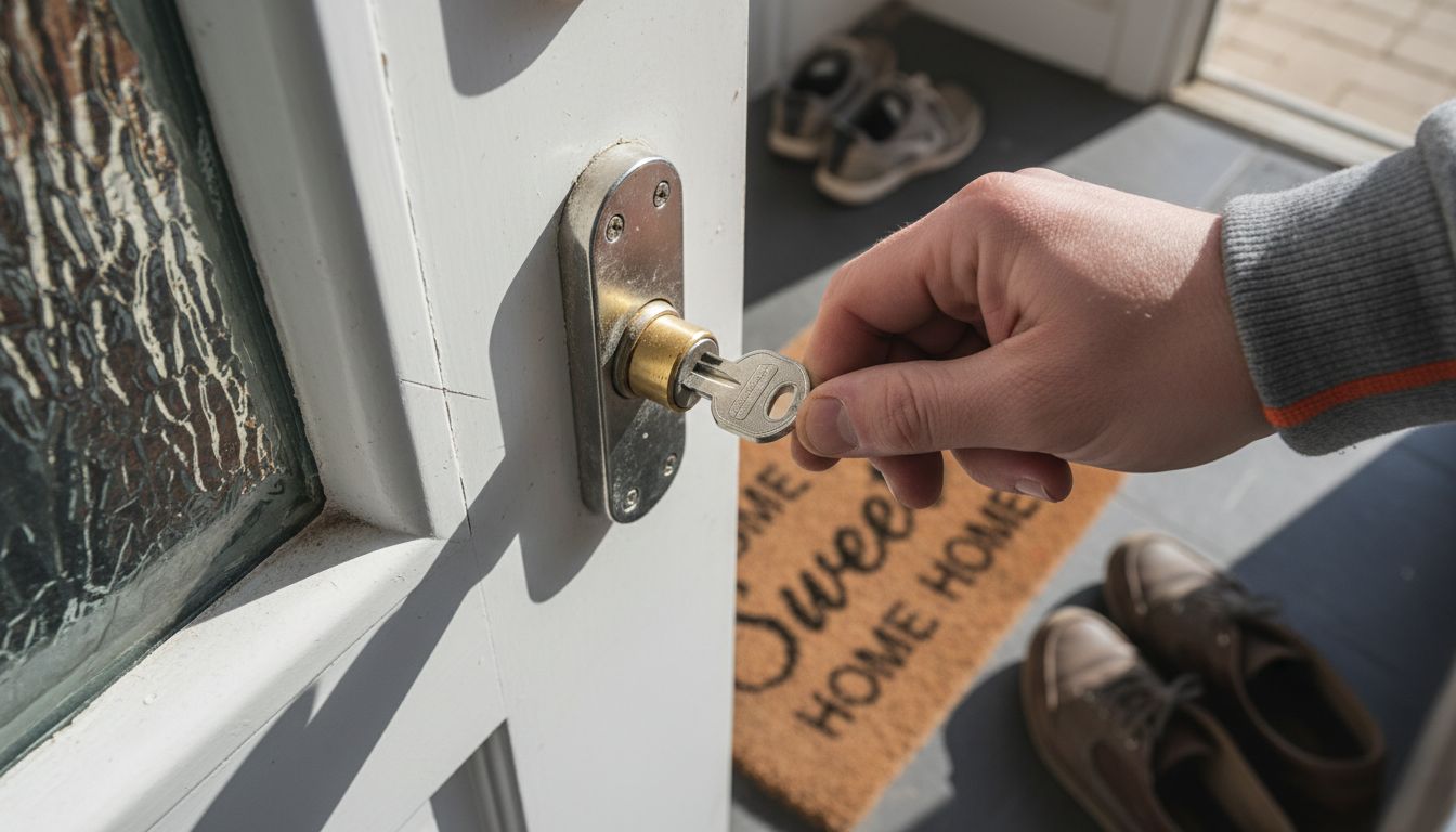 Hand checks anti-snap door lock detail