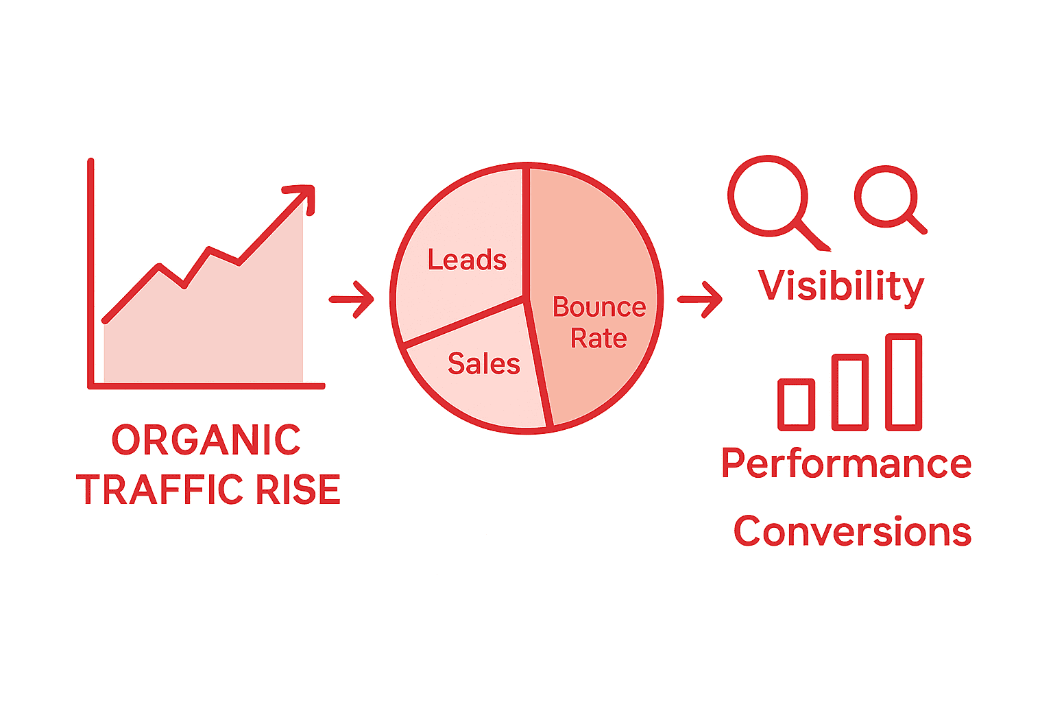 Infographic showing key SEO success metrics