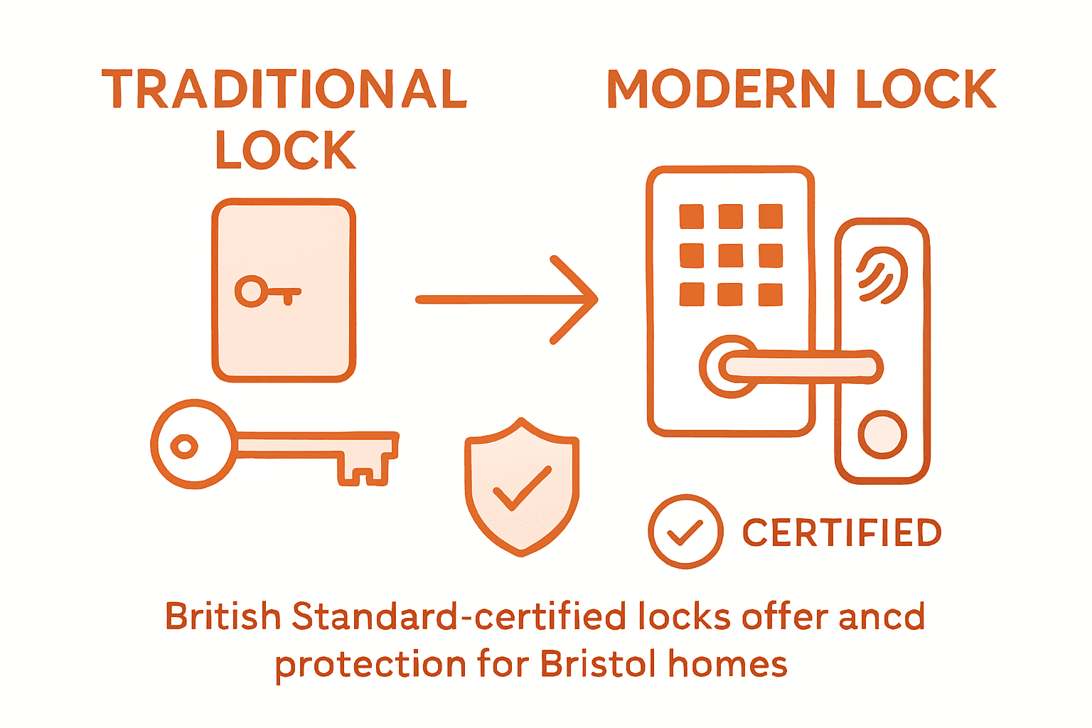 Traditional vs modern lock comparison infographic