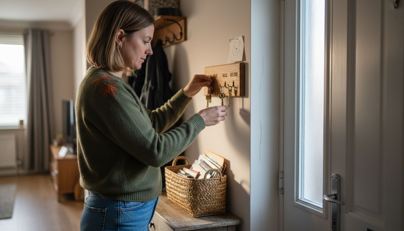 Woman organizing and duplicating house keys