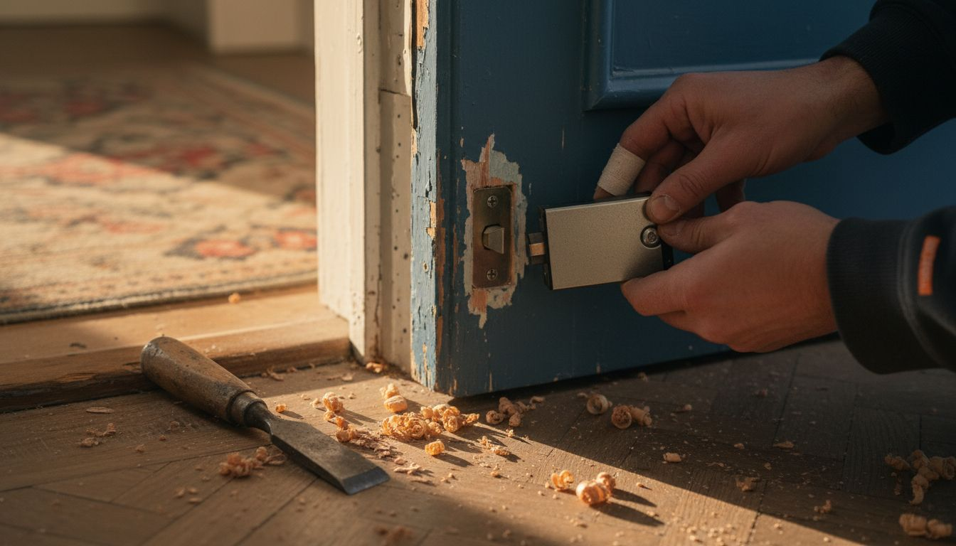 Fitting mortise lock into old painted door