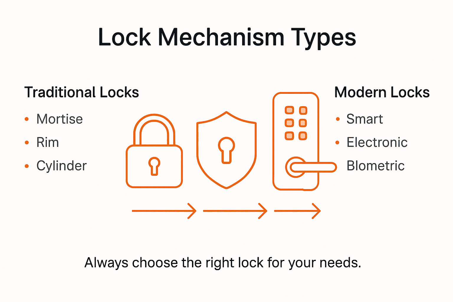 Infographic of lock mechanism types and security layers