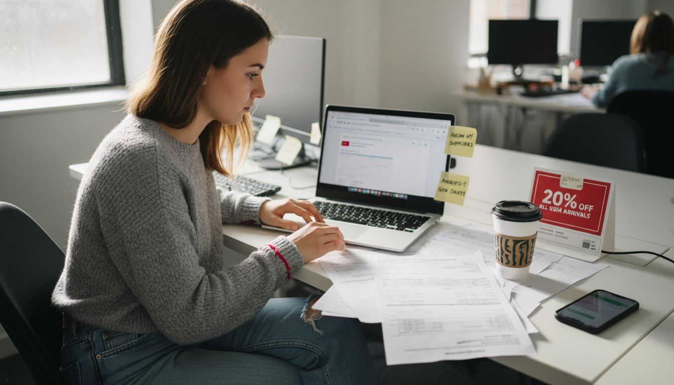 Ecommerce employee checking PPC campaign results