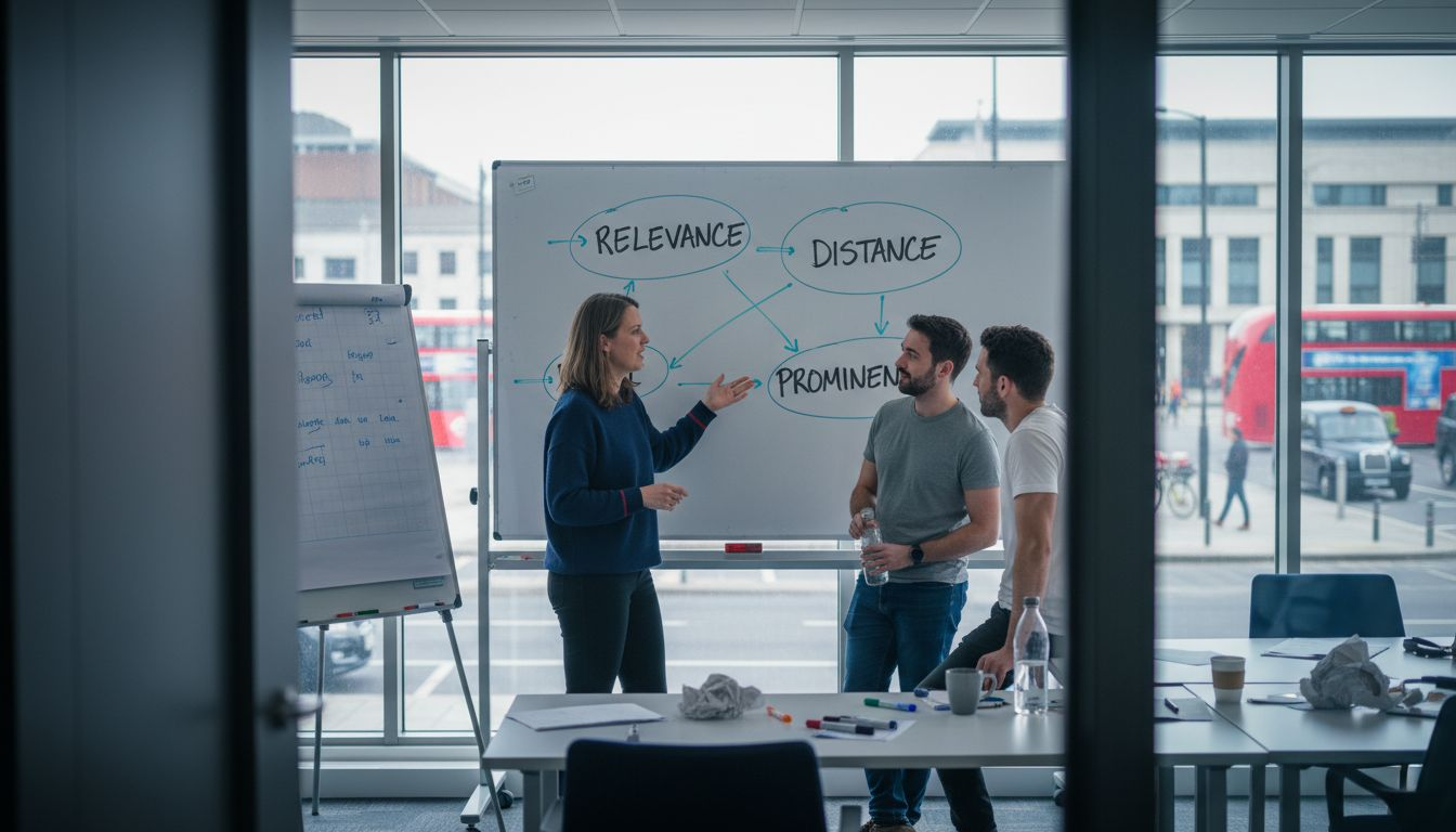 Team discussing local SEO ranking factors