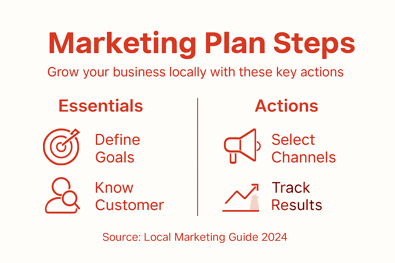 Infographic showing local marketing plan steps overview