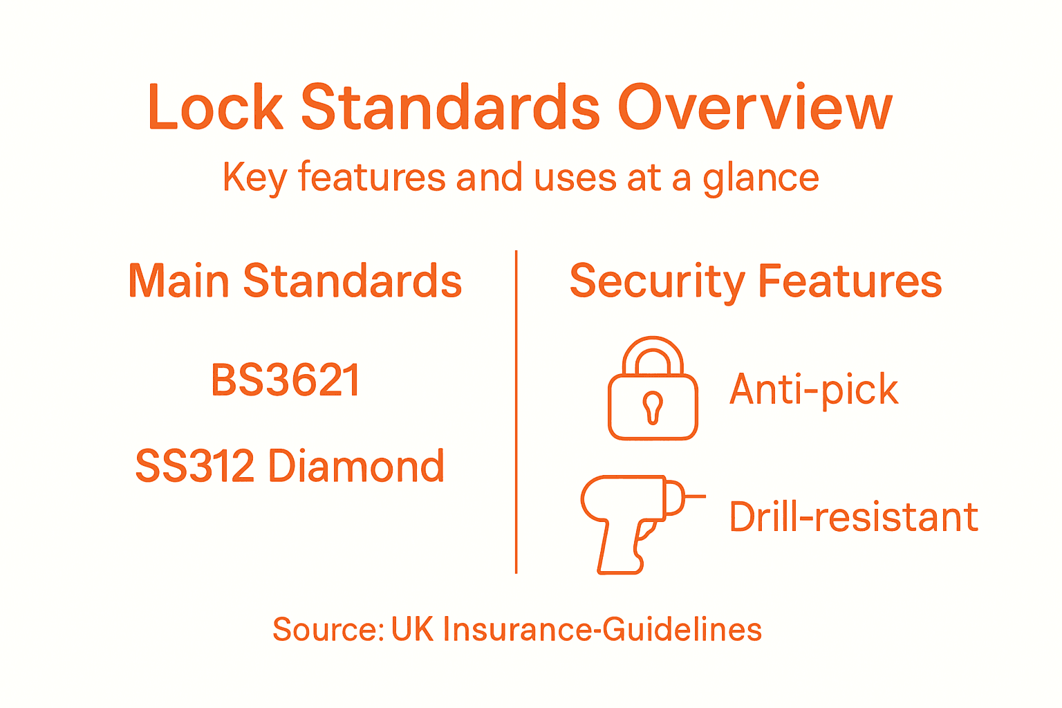 Infographic summary of lock standards and features