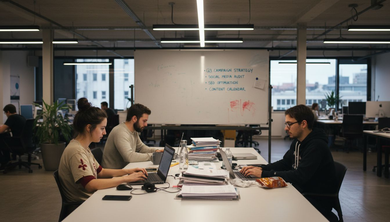 Digital marketers using analytics tools together