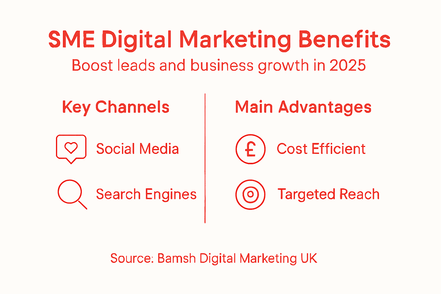 Infographic showing SME digital marketing benefits