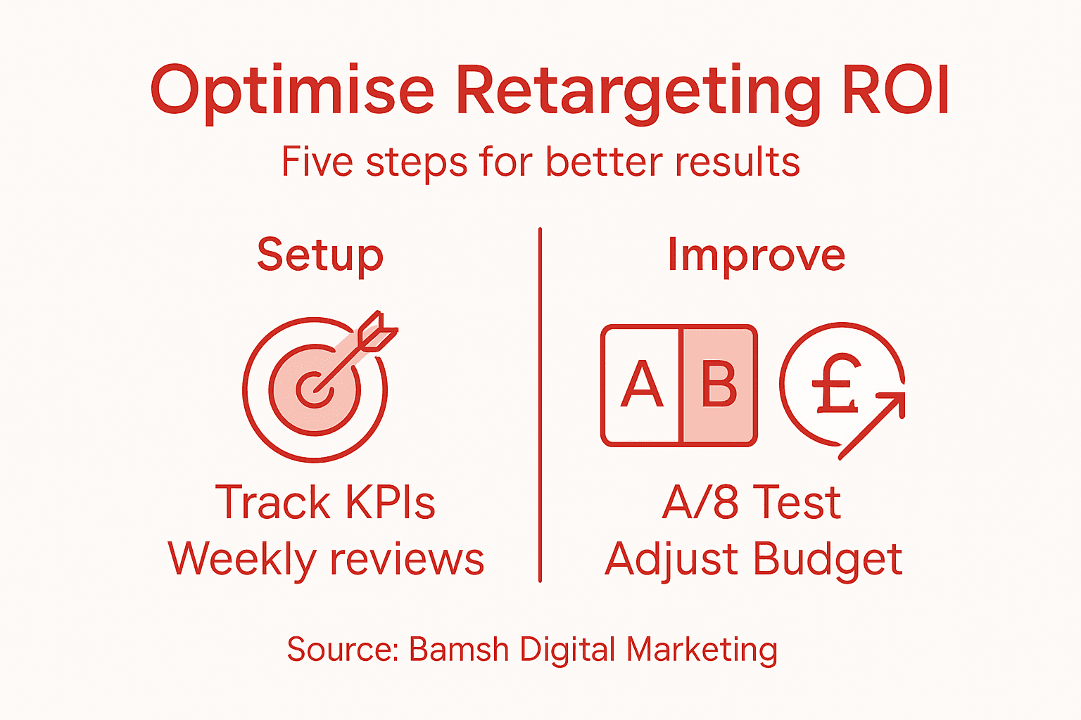 Infographic of five retargeting optimisation steps