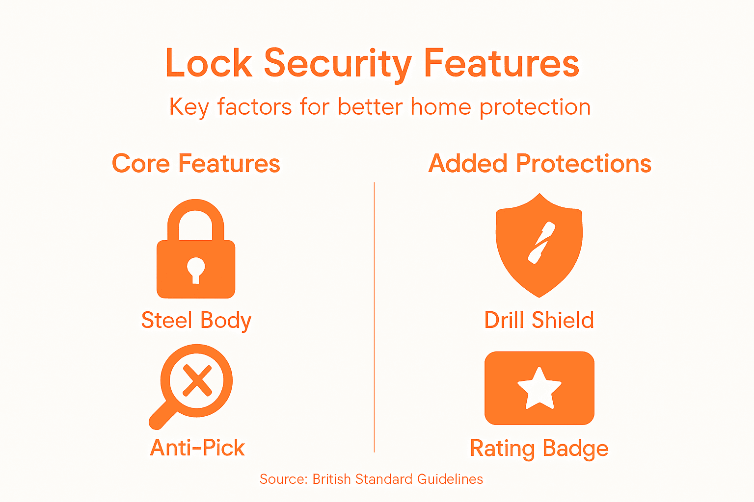 Infographic showing main lock security features