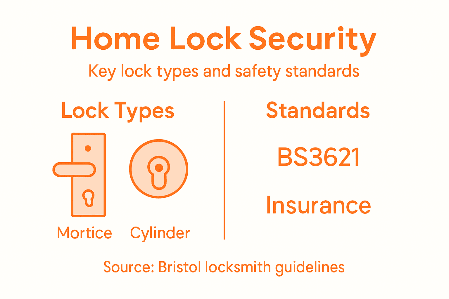 Infographic showing home lock types and standards