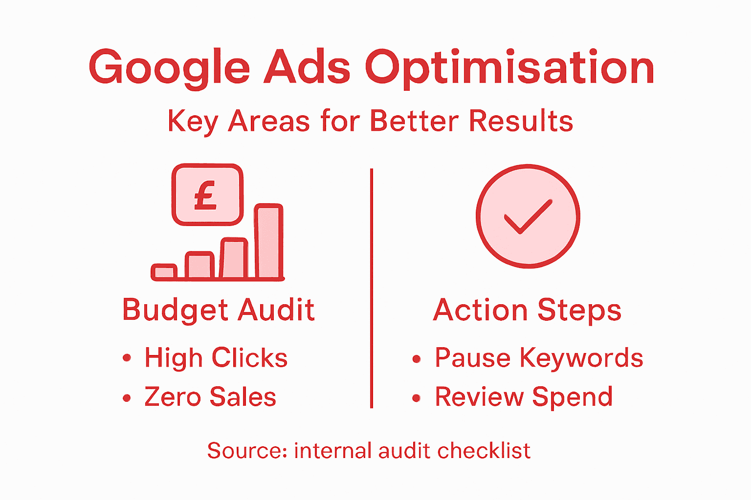 Infographic of Google Ads optimisation steps