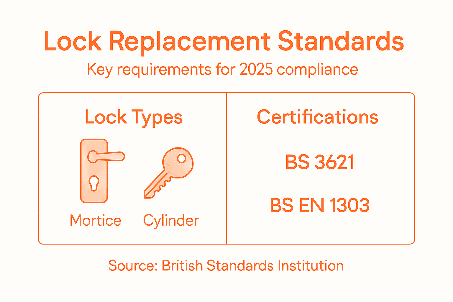 Infographic showing lock types and certifications