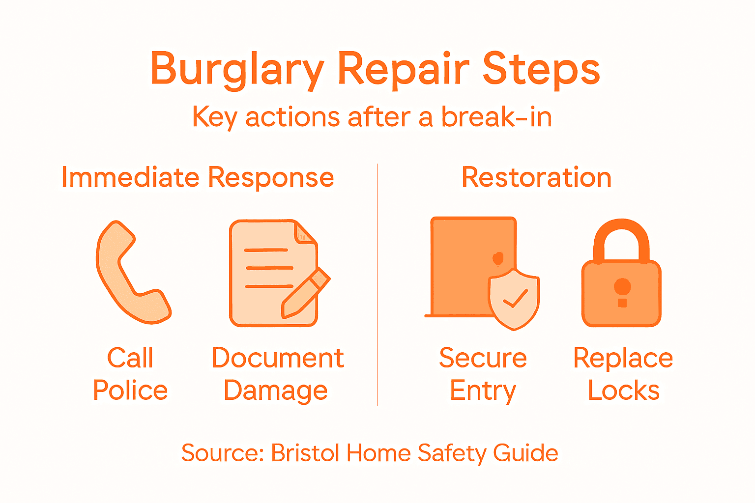 Infographic shows key steps after burglary