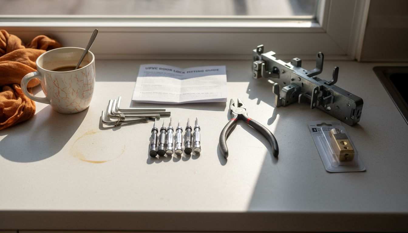 UPVC door lock tools and parts ready