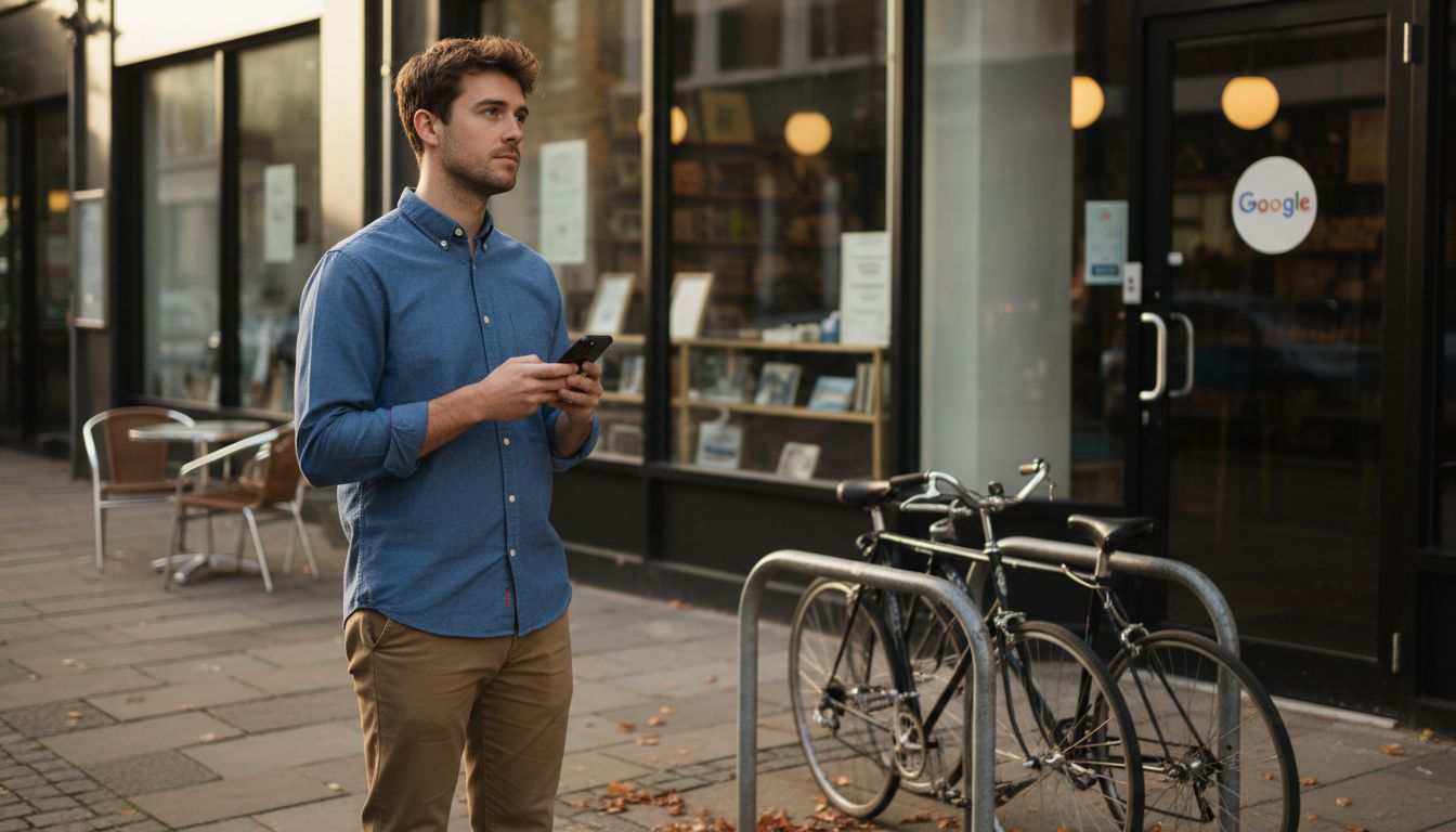 Customer finds café via Google search