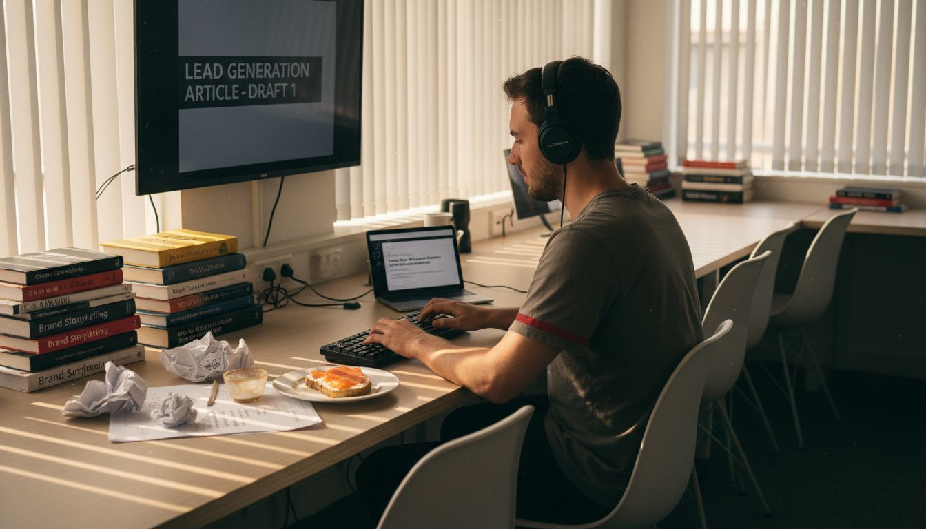 Writer drafting tailored marketing content