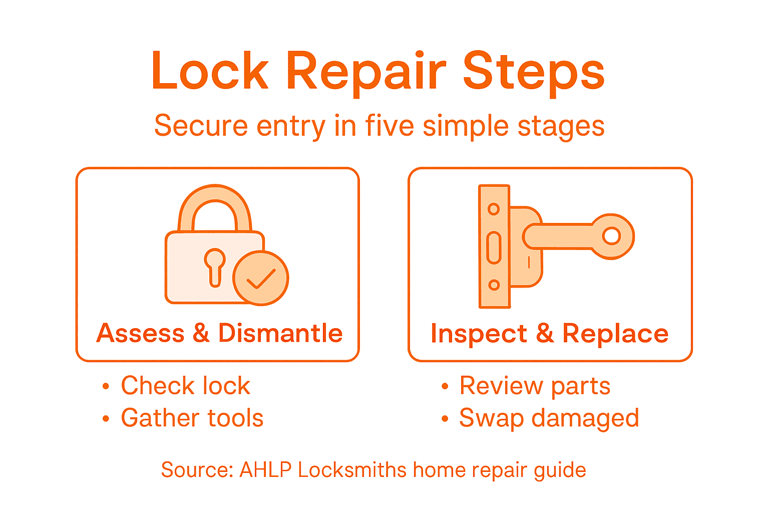 Infographic of essential lock repair steps