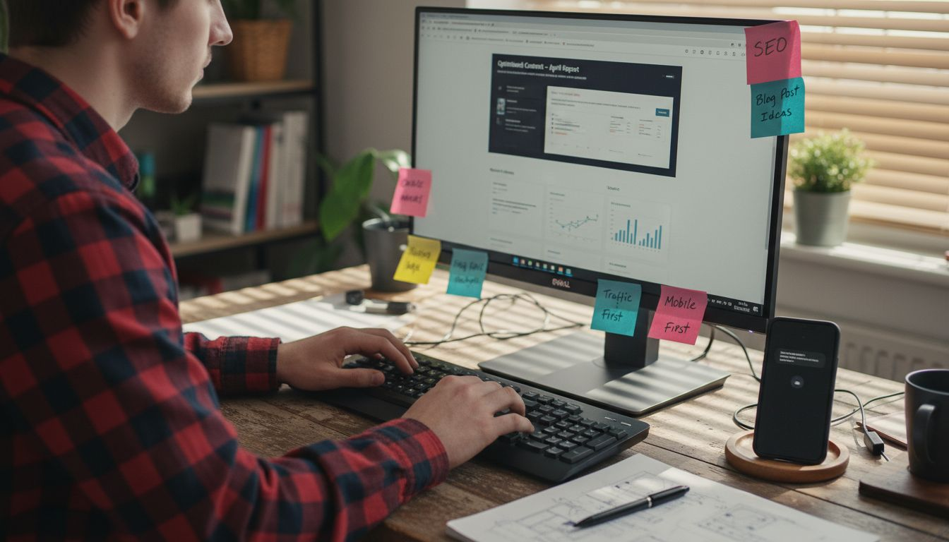 Web designer optimizing website content