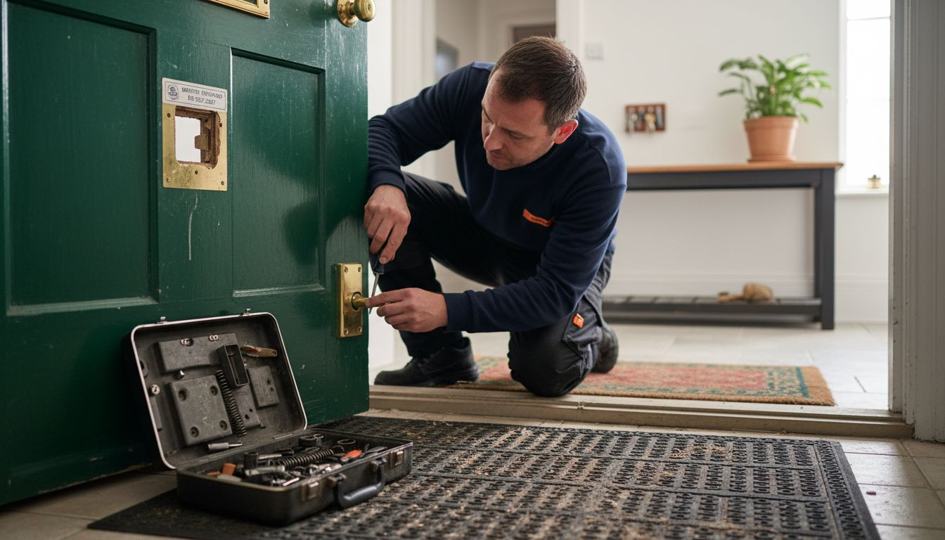 Locksmith fitting new British Standard lock