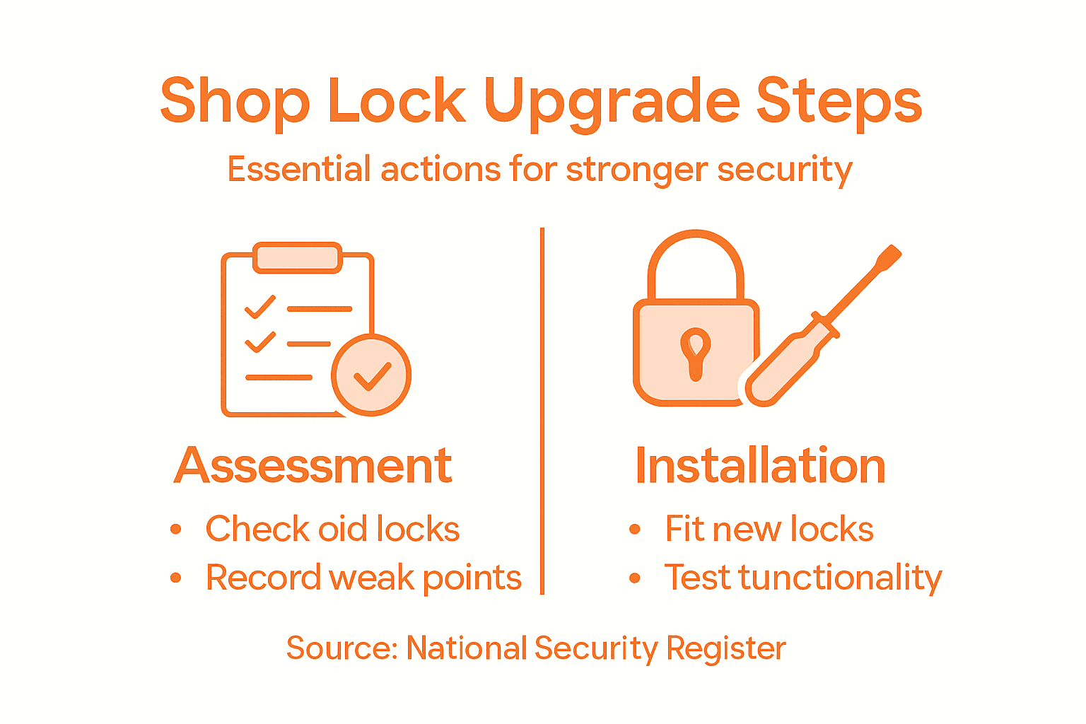 Infographic showing steps for shop lock upgrade