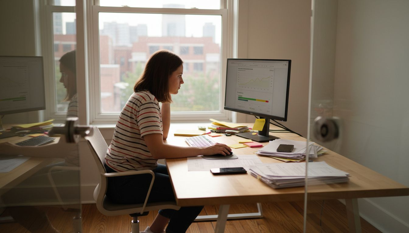 Website audit scene analyzing technical performance