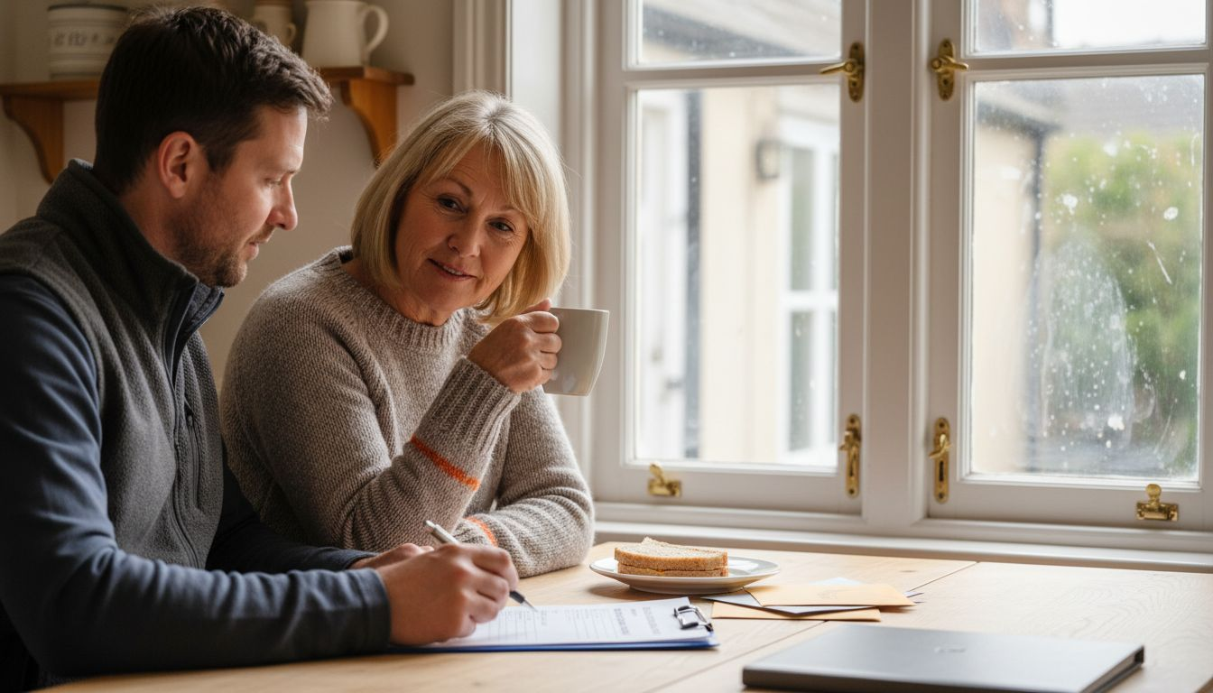 Insurance assessor reviews window lock compliance