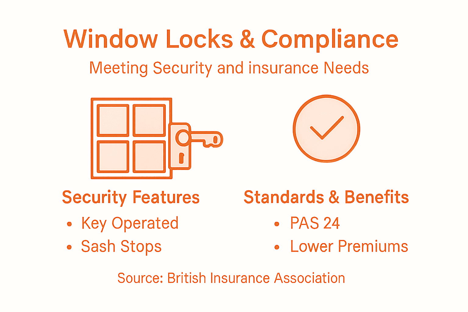 Infographic showing window lock standards and benefits