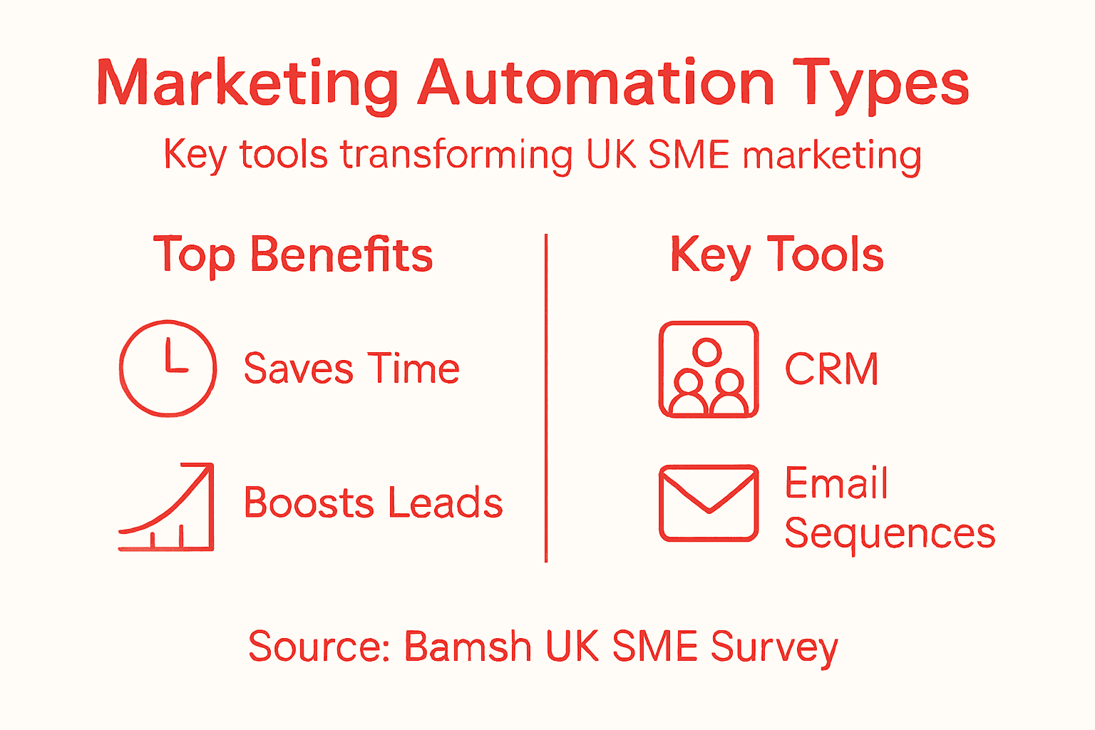 Infographic of automation types and SME benefits