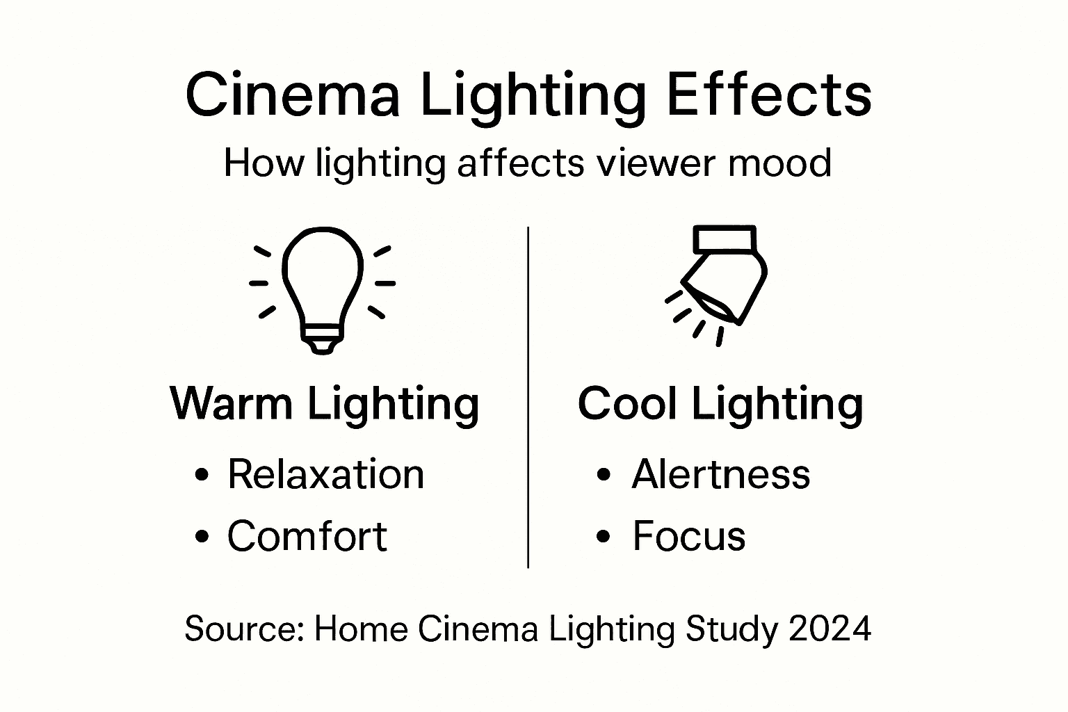 Infographic showing cinema lighting mood effects