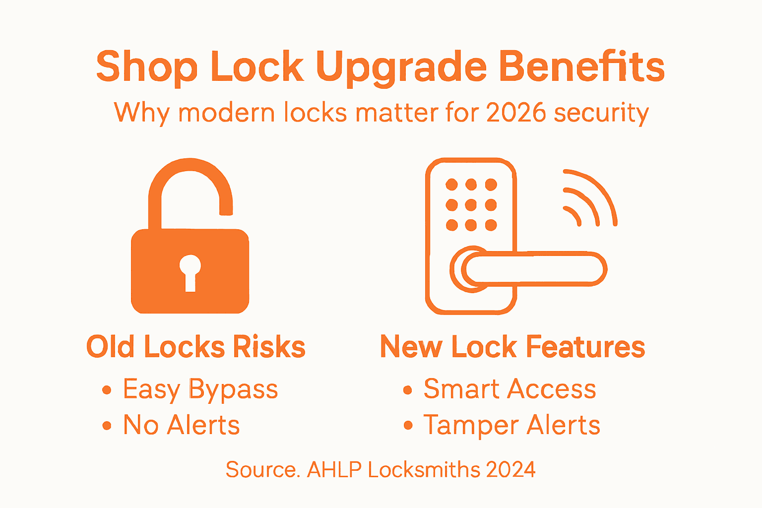 Infographic comparing old and new lock features