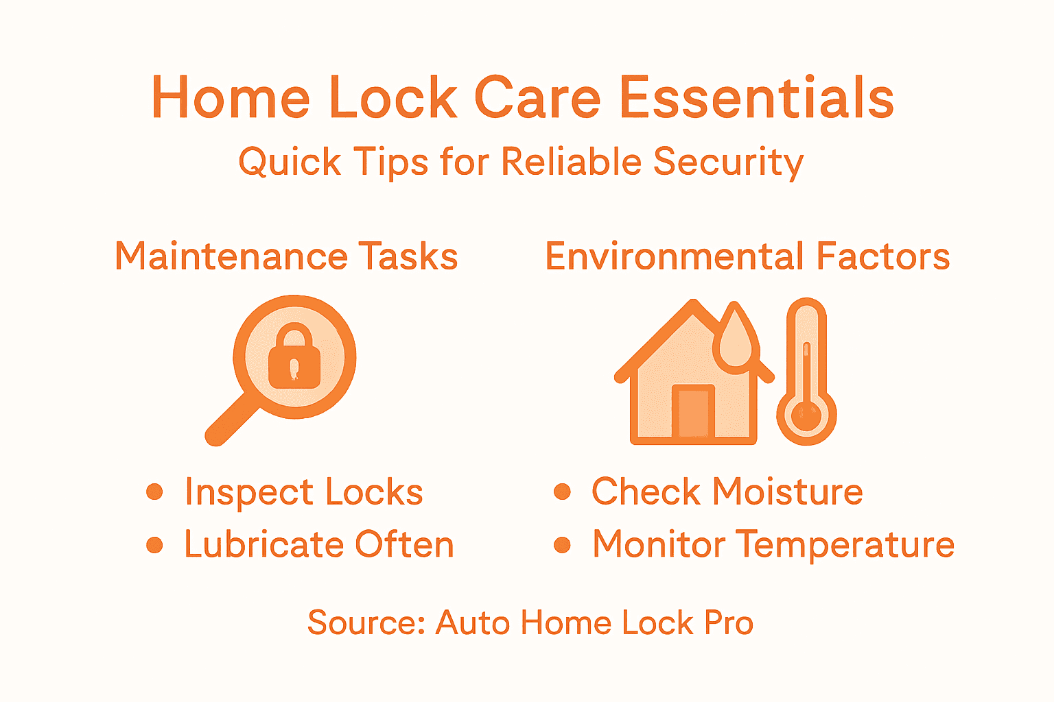 Infographic listing key lock care tasks